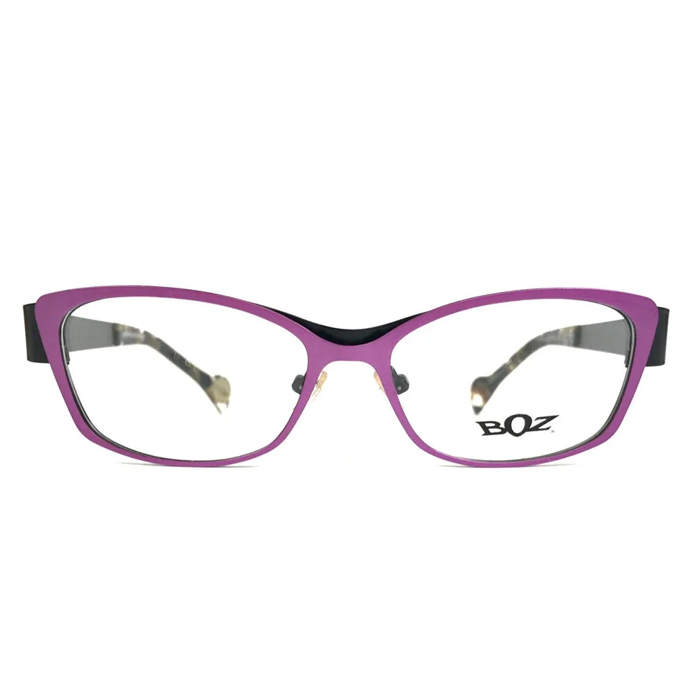 BOZ Eyeglasses Frames WALLIS 8200 Purple Black Matte Cat Eye Full Rim 52-15-135